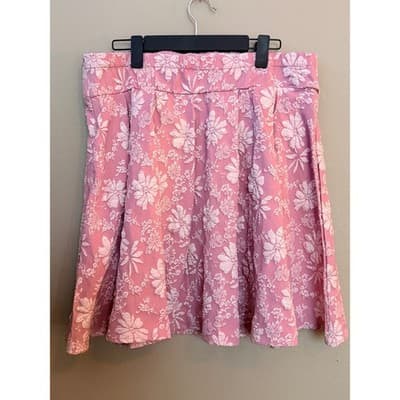 Shein Curve High Waist Jacquard Button Detail Floral Pattern Skirt Pink 2X NWOT - Thumbnail 15