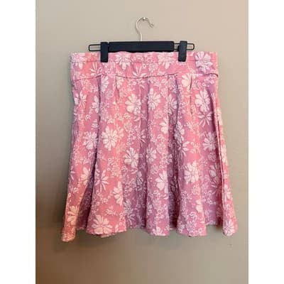 Shein Curve High Waist Jacquard Button Detail Floral Pattern Skirt Pink 2X NWOT - Thumbnail 13