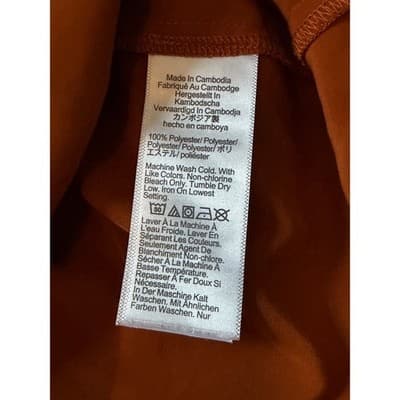 J Crew Women's V Neck Popover Button Front Sleeveless Top Orange Small NWOT - Thumbnail 13