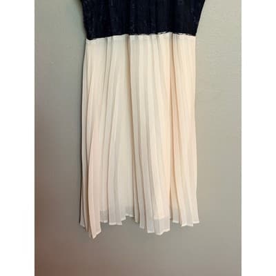 Forever 21 Lace Chiffon Pleated Dress Black White XS Sleeveless NWOT - Thumbnail 15