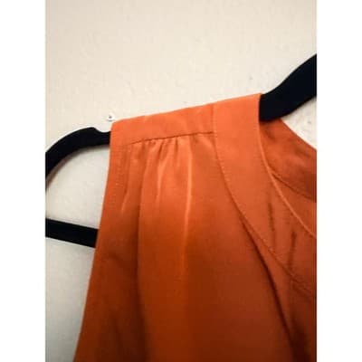 J Crew Women's V Neck Popover Button Front Sleeveless Top Orange Small NWOT - Thumbnail 8