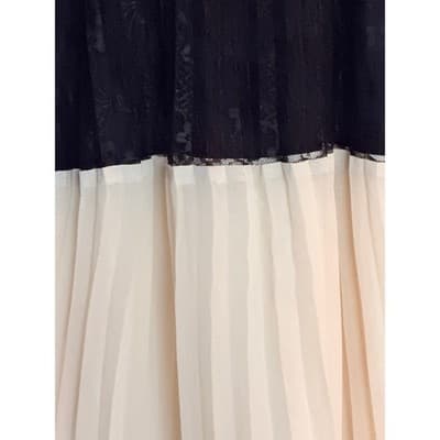 Forever 21 Lace Chiffon Pleated Dress Black White XS Sleeveless NWOT - Thumbnail 17
