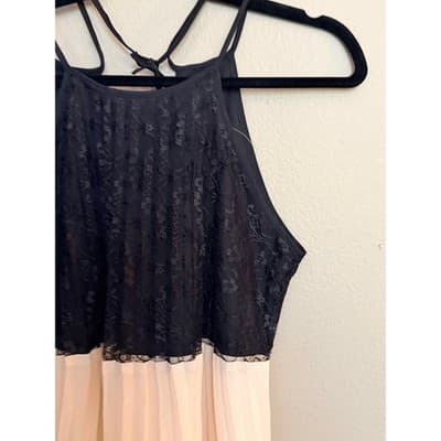 Forever 21 Lace Chiffon Pleated Dress Black White XS Sleeveless NWOT - Thumbnail 19