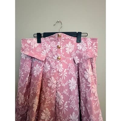Shein Curve High Waist Jacquard Button Detail Floral Pattern Skirt Pink 2X NWOT - Thumbnail 12