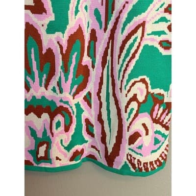 MINKPINK Sierra Knit Summer Sweater Fitted Mini Dress Green Pink XS NWT - Thumbnail 7