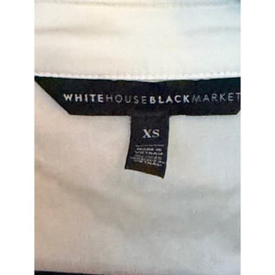 White House Black Market Tie-Waist Embroidered Poplin Shirt White XS NWOT - Thumbnail 7