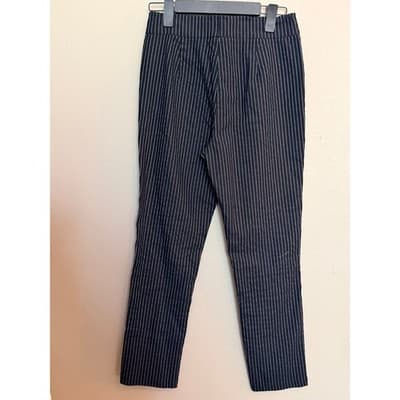 Who What Wear Pinstripe Pull On Skinny Cropped Pants Black White Size 8 NWOT - Thumbnail 10