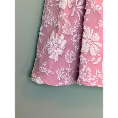 Shein Curve High Waist Jacquard Button Detail Floral Pattern Skirt Pink 2X NWOT - Thumbnail 5
