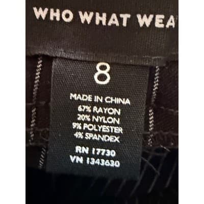 Who What Wear Pinstripe Pull On Skinny Cropped Pants Black White Size 8 NWOT - Thumbnail 14