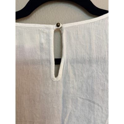 Forever 21 Embroidered Peasant Smocked Style Sleeveless Top White Blue XL NWOT - Thumbnail 11