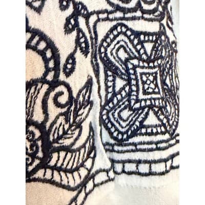 Forever 21 Embroidered Peasant Smocked Style Sleeveless Top White Blue XL NWOT - Thumbnail 6