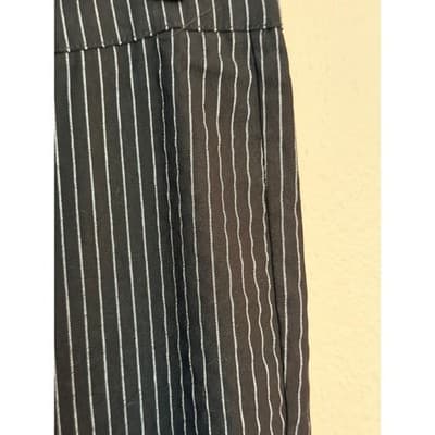Who What Wear Pinstripe Pull On Skinny Cropped Pants Black White Size 8 NWOT - Thumbnail 7