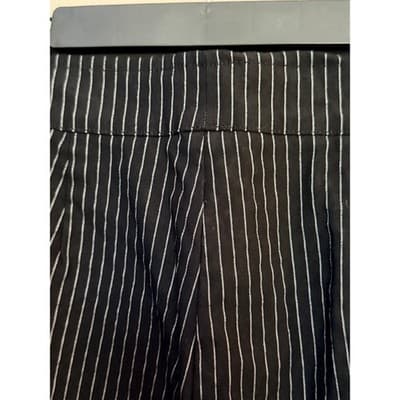Who What Wear Pinstripe Pull On Skinny Cropped Pants Black White Size 8 NWOT - Thumbnail 12