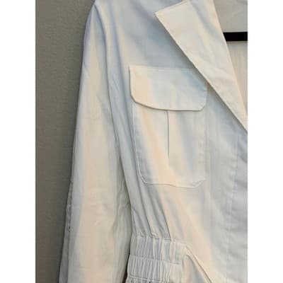 White House Black Market Tie-Waist Embroidered Poplin Shirt White XS NWOT - Thumbnail 6