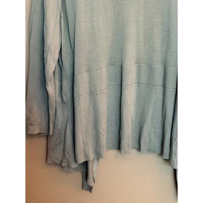 Simply Vera Wang Cardigan Open Front Lightweight Green Gray Women S - Thumbnail 11