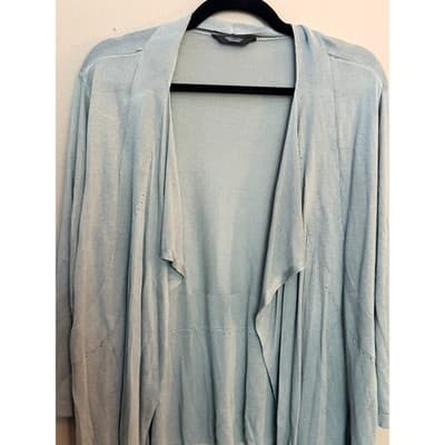 Simply Vera Wang Cardigan Open Front Lightweight Green Gray Women S - Thumbnail 6