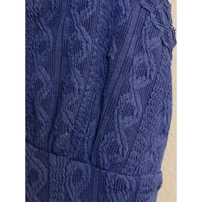 NO BOUNDARIES Cable Knit Lace Trim Mini Slip Dress Blue Size Small NWT - Thumbnail 8