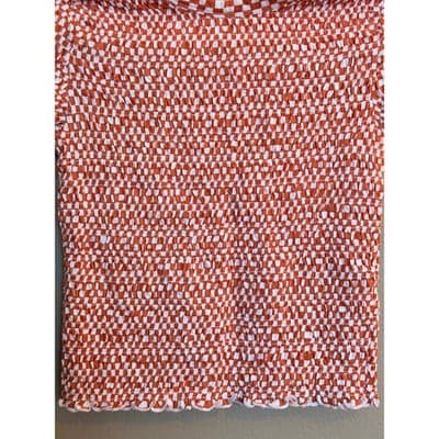American Eagle Smocked Crop Top Women's Orange Stretch Short Sleeve Small NWT - Thumbnail 4
