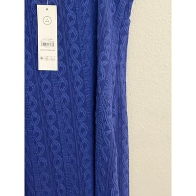 NO BOUNDARIES Cable Knit Lace Trim Mini Slip Dress Blue Size Small NWT - Thumbnail 17