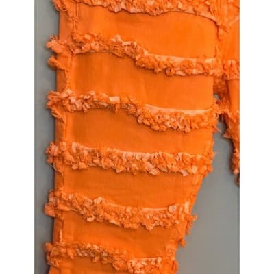 A.R Jeans High Rise Distressed Layered Ruffle Down Flared Jeans Junior 9-11 NWT - Thumbnail 5