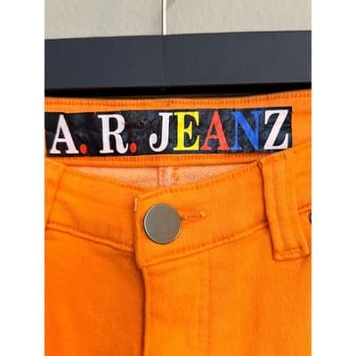 A.R Jeans High Rise Distressed Layered Ruffle Down Flared Jeans Junior 9-11 NWT - Thumbnail 10