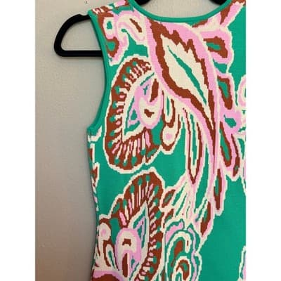 MINKPINK Sierra Knit Summer Sweater Fitted Mini Dress Green Pink XS NWT - Thumbnail 16