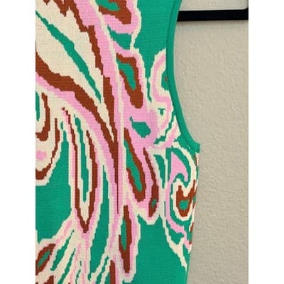 MINKPINK Sierra Knit Summer Sweater Fitted Mini Dress Green Pink XS NWT - Thumbnail 17
