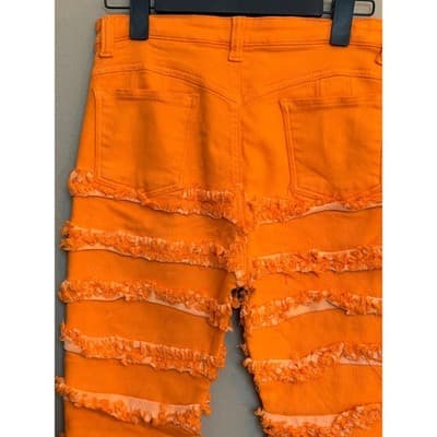 A.R Jeans High Rise Distressed Layered Ruffle Down Flared Jeans Junior 9-11 NWT - Thumbnail 16