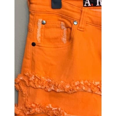 A.R Jeans High Rise Distressed Layered Ruffle Down Flared Jeans Junior 9-11 NWT - Thumbnail 7