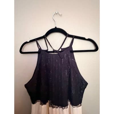 Forever 21 Lace Chiffon Pleated Dress Black White XS Sleeveless NWOT - Thumbnail 21