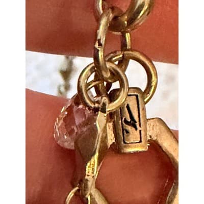 Gold Tone Garnet Gemstone Necklace Red Stone Link Chain Statement Jewelry - Thumbnail 22