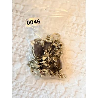 Gold Tone Garnet Gemstone Necklace Red Stone Link Chain Statement Jewelry - Thumbnail 23
