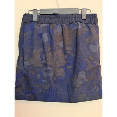 GAP Camo Print Tie Waist Mini Skirt Blue Green Pull On Casual Size XS EUC - Thumbnail 8