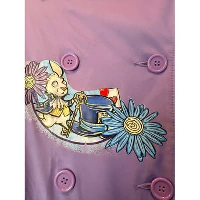 Alice in Wonderland Custom Design Exclusive Lavendar Belted Coat OOAK 1/1 - Thumbnail 4
