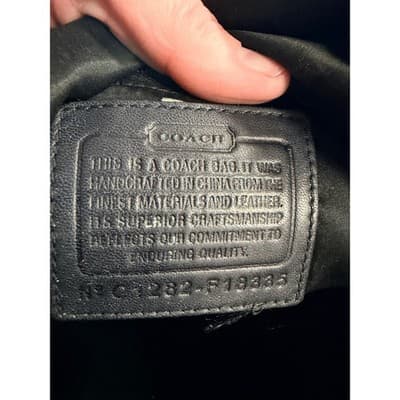 COACH Laura Signature Bag Tote Purse F18335 Black Cream - Thumbnail 4