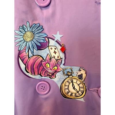 Alice in Wonderland Custom Design Exclusive Lavendar Belted Coat OOAK 1/1 - Thumbnail 6