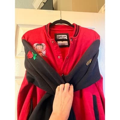 Custom Design Betty Boop Varsity Jacket Womens Wet Bandits OOAK 1/1 Rare - Thumbnail 4