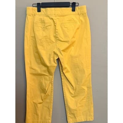 JM Collection Yellow Cropped Chino Pants Mid Rise Casual Size 12 NWOT - Thumbnail 9