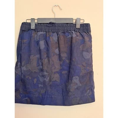 GAP Camo Print Tie Waist Mini Skirt Blue Green Pull On Casual Size XS EUC - Thumbnail 9