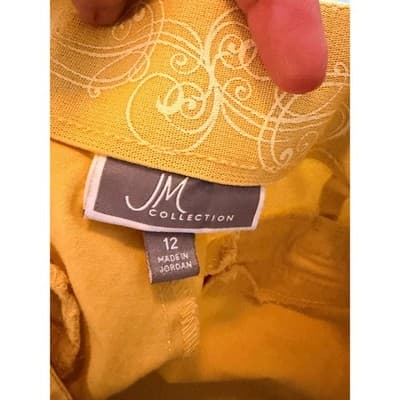 JM Collection Yellow Cropped Chino Pants Mid Rise Casual Size 12 NWOT - Thumbnail 13