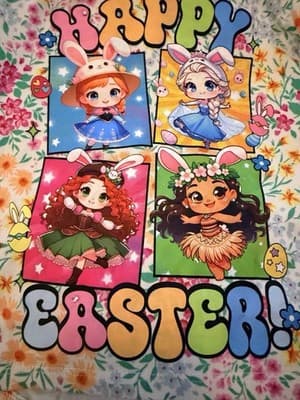 Girls Easter Disney Princess Top Pants Set Outfit Custom Design 1/1 OOAK Rare - Thumbnail 2
