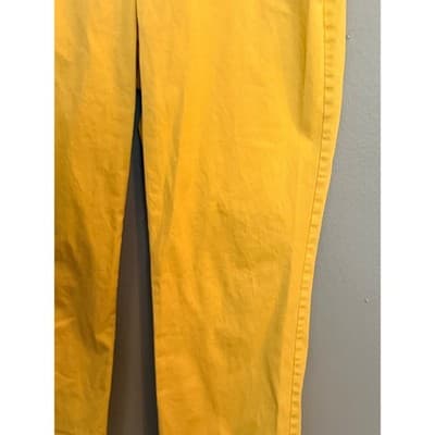 JM Collection Yellow Cropped Chino Pants Mid Rise Casual Size 12 NWOT - Thumbnail 3