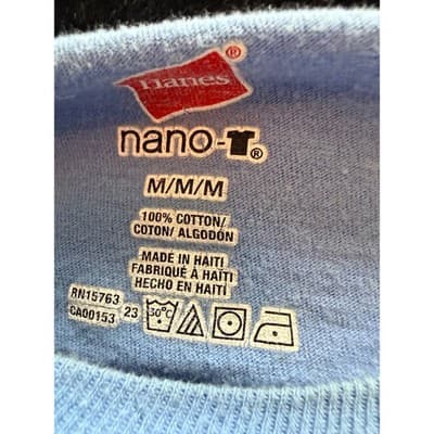 Hanes Hookah Shisha Graphic T Shirt Blue Crew Neck Short Sleeve Men's M - Thumbnail 7