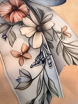 Girls Cat & Jack Lattice Bow Blouse Top Shirt Custom Design 1/1 OOAK Peach Gray - Thumbnail 7