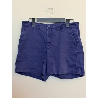 A New Day Blue Chino Shorts Mid Rise Button Zip Casual Size 8 EUC - Thumbnail 2