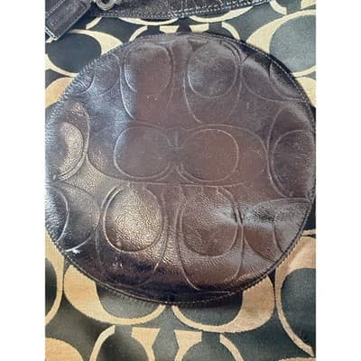 COACH Laura Signature Bag Tote Purse F18335 Black Cream - Thumbnail 7