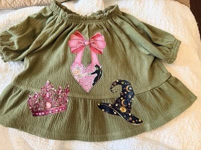 Girls Wicked Blouse Top Shirt Custom Design 1/1 Exclusive OOAK Embellished Rare - Thumbnail 2