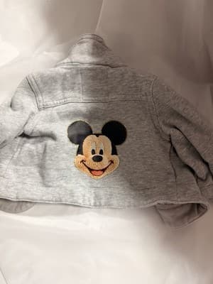 Gymboree Mickey Mouse Jacket Grey Gray Infant Toddler 6-12 Mths Custom Design - Thumbnail 2
