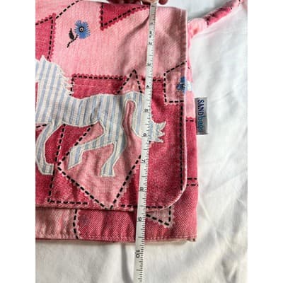 Rare Purse Cloth Handbag Sandbags Brand Vintage Horse Crossbody Bag DoubleFabric - Thumbnail 16