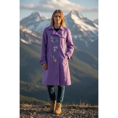 Alice in Wonderland Custom Design Exclusive Lavendar Belted Coat OOAK 1/1 - Thumbnail 19